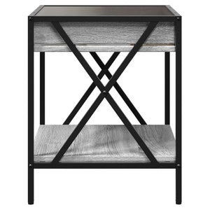 Κομοδίνο Άπειρο Φως LED Γκρι Sonoma 40x40x49 εκ.