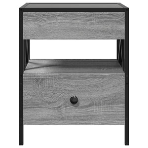 Κομοδίνο Άπειρο Φως LED Γκρι Sonoma 40x40x51 εκ.