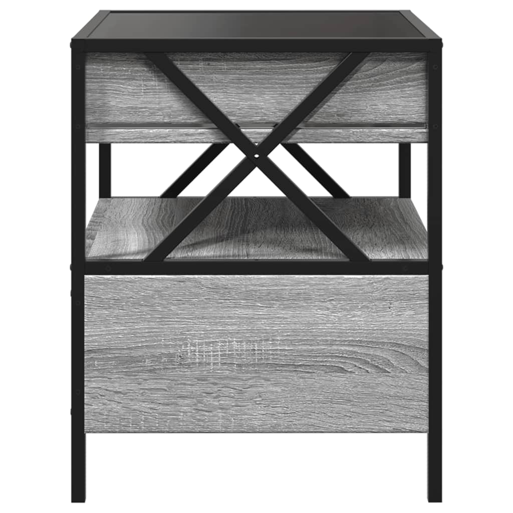 Κομοδίνο Άπειρο Φως LED Γκρι Sonoma 40x40x51 εκ.