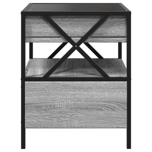 Κομοδίνο Άπειρο Φως LED Γκρι Sonoma 40x40x51 εκ.
