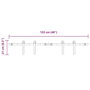 Κιτ συρόμενης πόρτας γραφείου 122 cm από ανθρακούχο χάλυβα