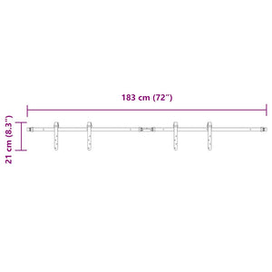 Κιτ συρόμενης πόρτας γραφείου 183 cm από ανθρακούχο χάλυβα