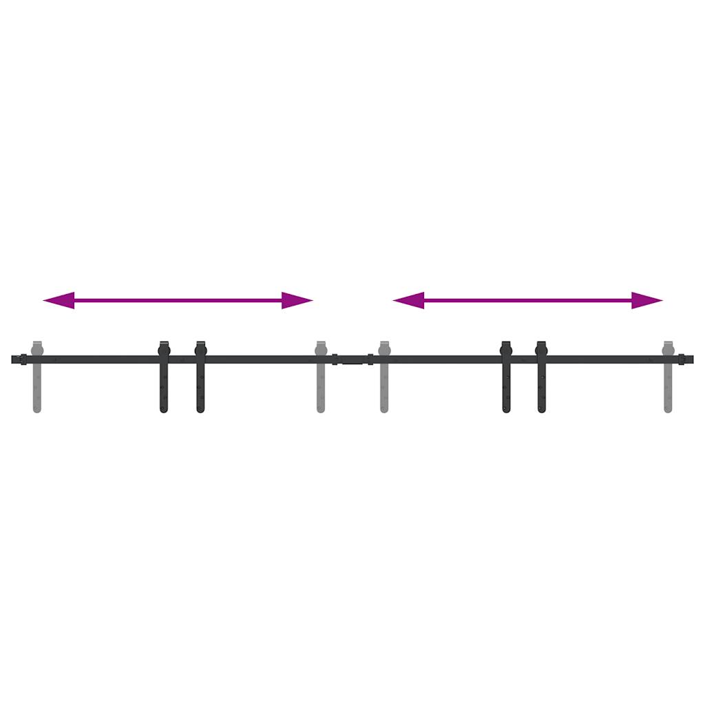 Κιτ συρόμενης πόρτας γραφείου 200 cm από ανθρακούχο χάλυβα