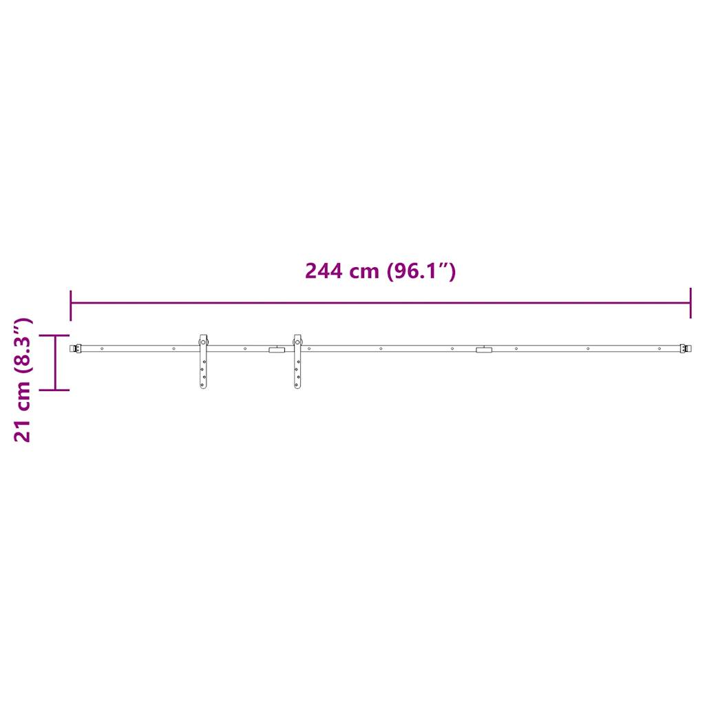 Κιτ συρόμενης πόρτας γραφείου 244 cm από ανθρακούχο χάλυβα - Pakobazaar