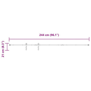 Κιτ συρόμενης πόρτας γραφείου 244 cm από ανθρακούχο χάλυβα - Pakobazaar