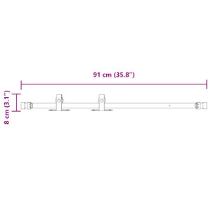 Κιτ συρόμενης πόρτας γραφείου 91 cm από ανθρακούχο χάλυβα