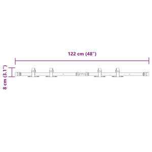 Κιτ συρόμενης πόρτας γραφείου 122 cm από ανθρακούχο χάλυβα