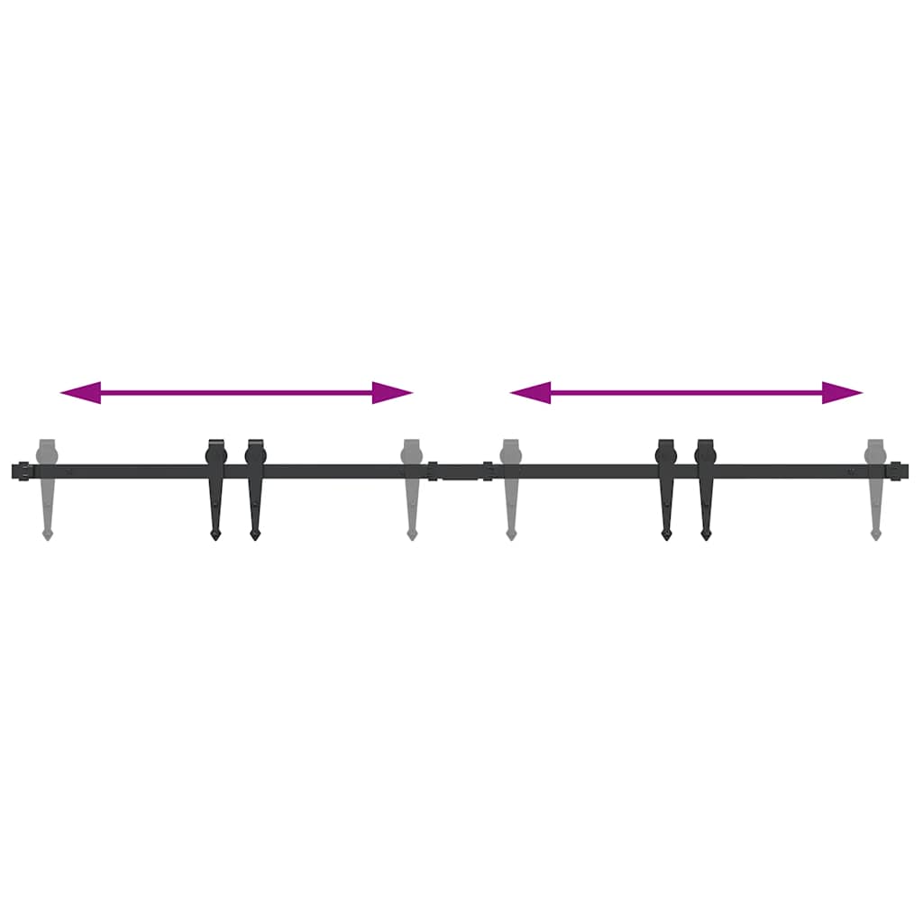 Κιτ συρόμενης ντουλάπας 152 cm Ανθρακούχο ατσάλι - Pakobazaar