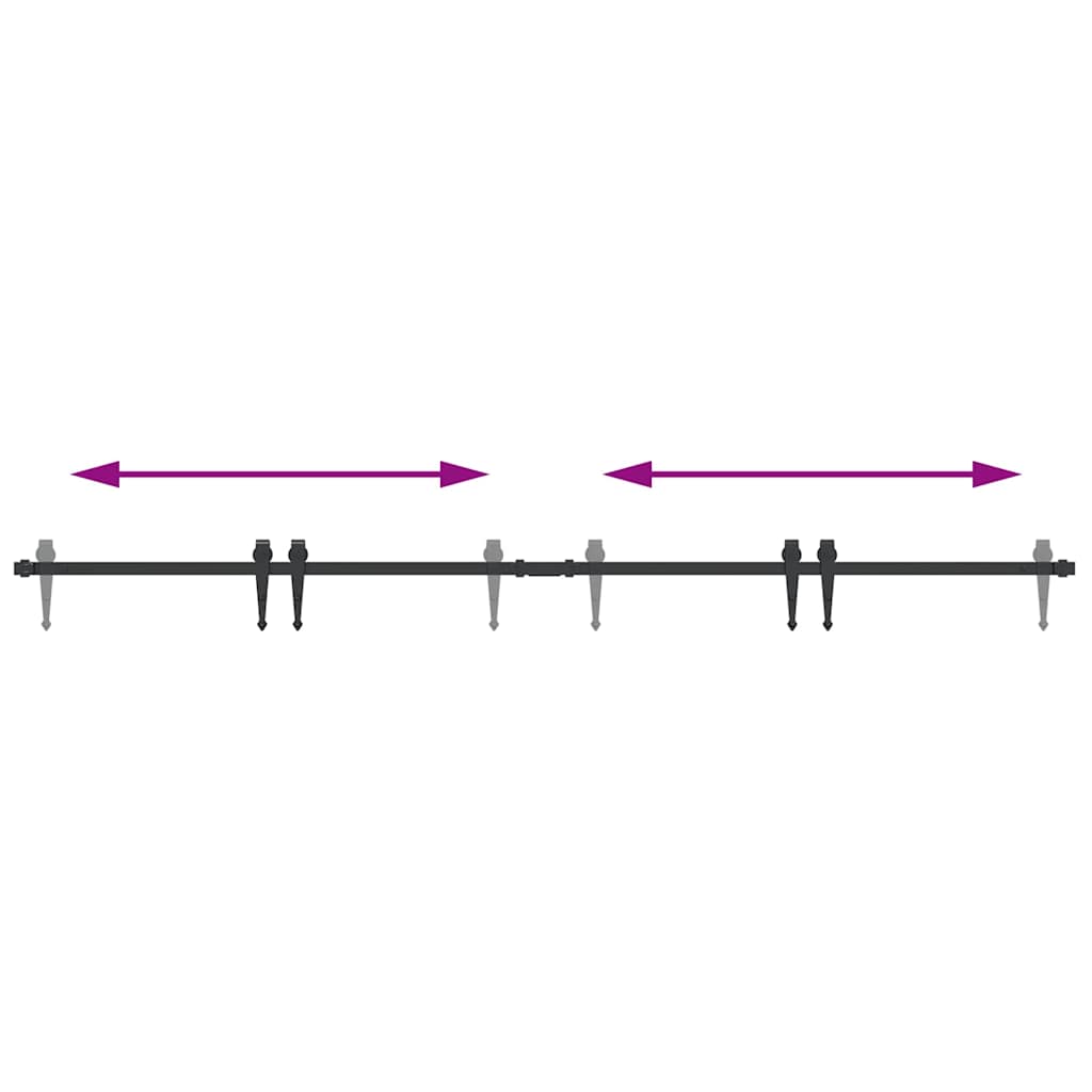 Κιτ συρόμενης πόρτας γραφείου 200 cm από ανθρακούχο χάλυβα