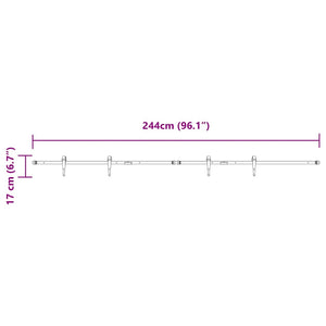 Κιτ συρόμενης πόρτας γραφείου 244 cm από ανθρακούχο χάλυβα - Pakobazaar