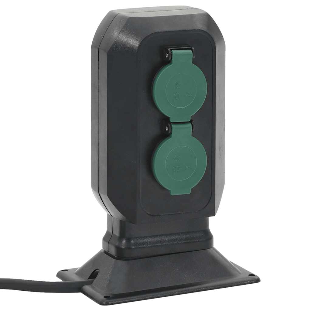 Πρίζα Εξ. Χώρου 4 Εξόδων με Ακίδα Μαύρο/Πράσινο 15,5x11x24 εκ.