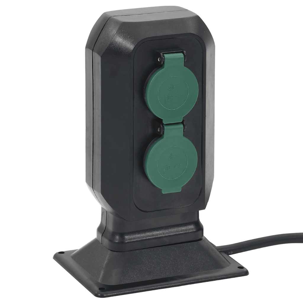 Πρίζα Εξ. Χώρου 4 Εξόδων με Ακίδα Μαύρο/Πράσινο 15,5x11x24 εκ.