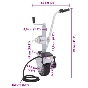 Ποδαράκι Τρέιλερ Μηχανοκίνητο 12 V 350 W Αλουμινίου
