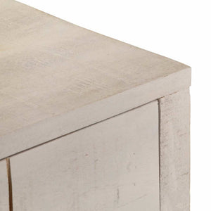Τραπέζι Κονσόλα Λευκό 110x35x75 εκ. Μασίφ Ξύλο Μάνγκο