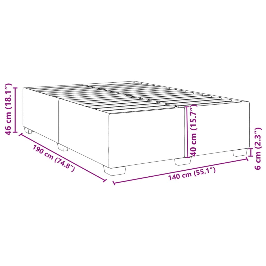 Σκελετός Κρεβατιού Χωρίς Στρώμα Taupe 140x190 εκ. Υφασμάτινο