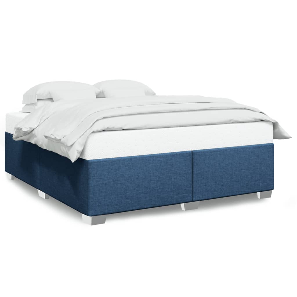 Σκελετός Κρεβατιού Χωρίς Στρώμα Μπλε 180x200 εκ.Υφασμάτινο