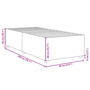 Πλαίσιο κρεβατιού χωρίς στρώμα Κρέμα 80x200 cm Ύφασμα