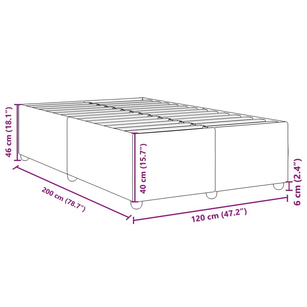Σκελετός Κρεβατιού Χωρίς Στρώμα Taupe 120x200 εκ. Υφασμάτινο