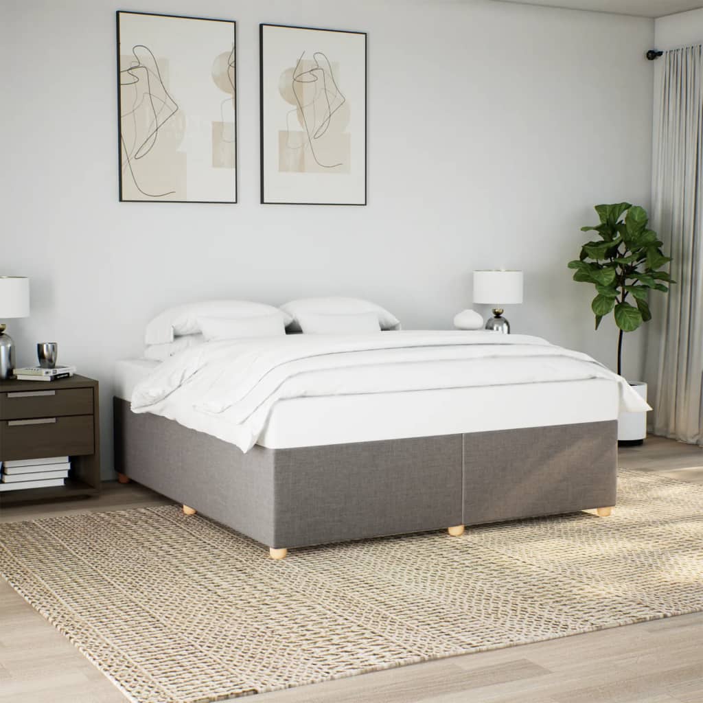 Σκελετός Κρεβατιού Χωρίς Στρώμα Taupe 200x200 εκ.Υφασμάτινο