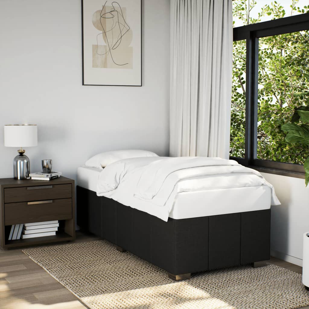 Σκελετός Κρεβατιού Χωρίς Στρώμα Μαύρο 90x190 εκ. Υφασμάτινο