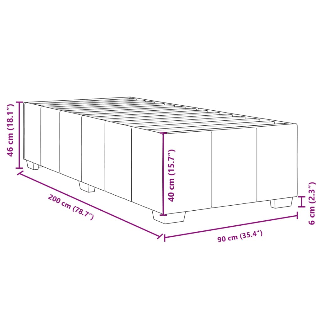 Σκελετός Κρεβατιού Χωρίς Στρώμα Taupe 90x200 εκ. Υφασμάτινο - Pakobazaar