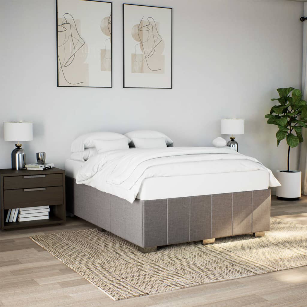 Σκελετός Κρεβατιού Χωρίς Στρώμα Taupe 160x200 εκ. Υφασμάτινο - Pakobazaar