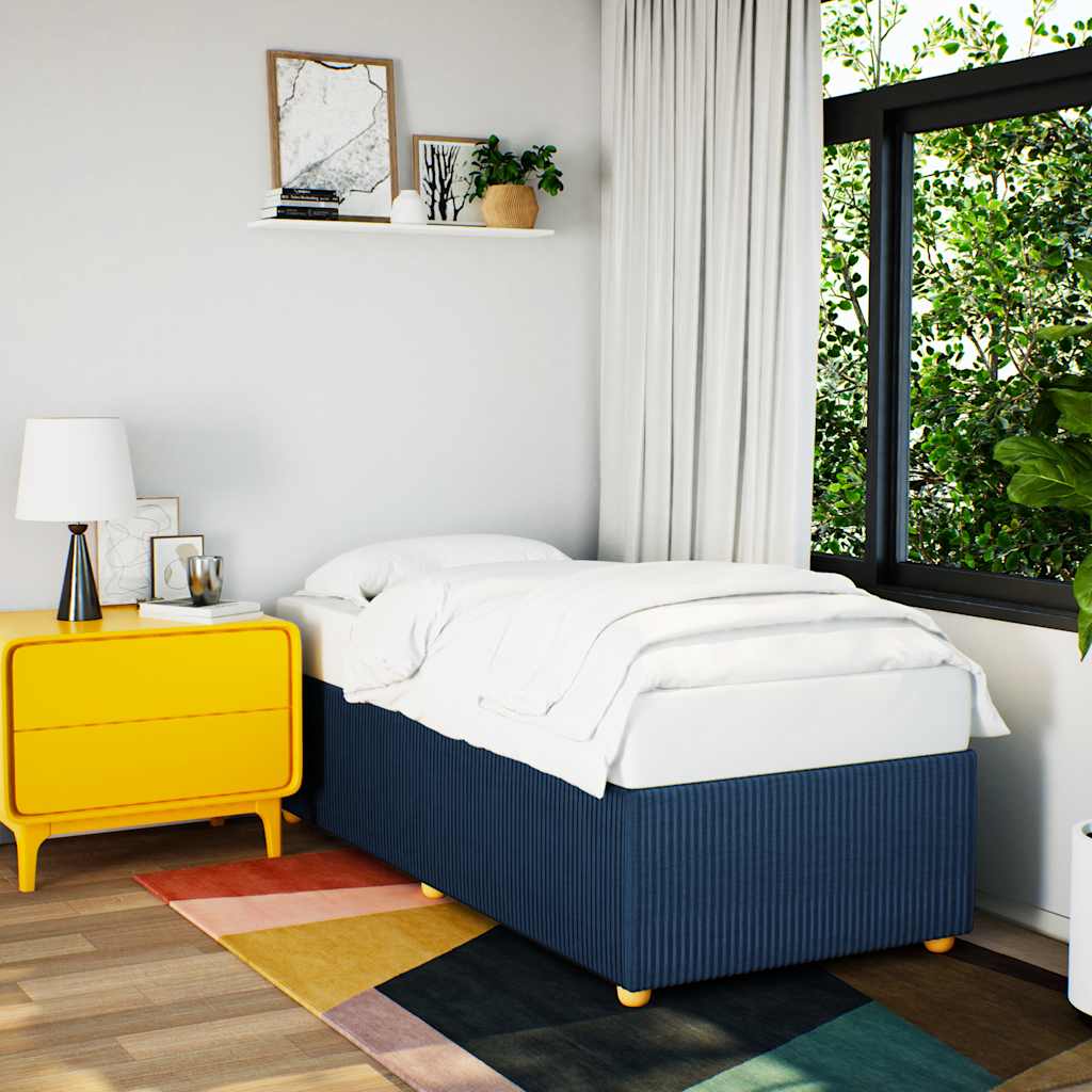 Σκελετός Κρεβατιού Χωρίς Στρώμα Μπλε 100x200 εκ. Υφασμάτινο