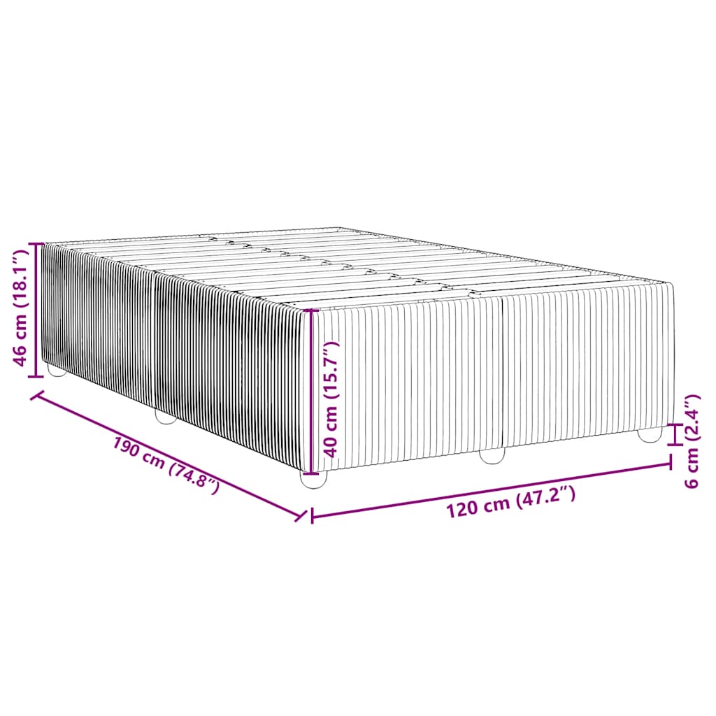 Πλαίσιο Κρεβατιού χωρίς στρώμα Taupe 120x190 εκ. Υφασμάτινο