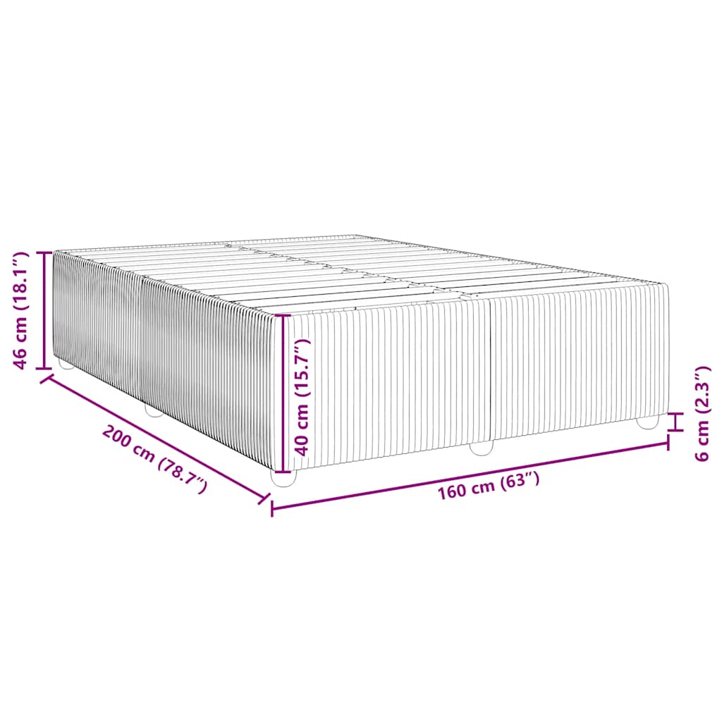 Σκελετός Κρεβατιού Χωρίς Στρώμα Μαύρο 160x200 εκ.Υφασμάτινο - Pakobazaar