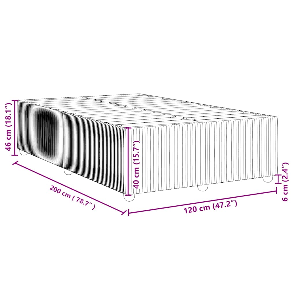 Σκελετός Κρεβατιού Χωρίς Στρώμα Μαύρο 120x200 εκ. Βελούδινο - Pakobazaar