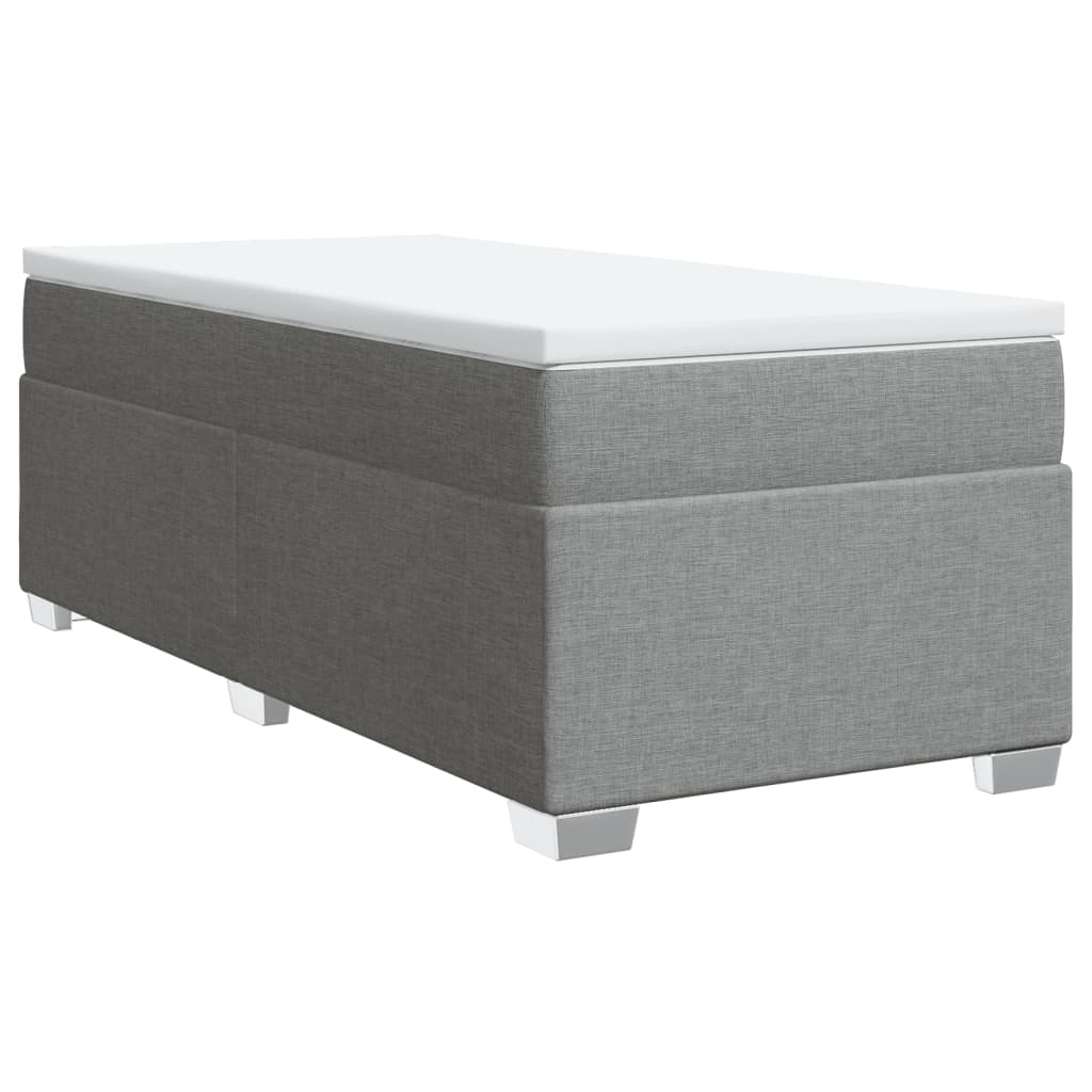 Κρεβάτι Boxspring με Στρώμα Ανοιχτό Γκρι 80x200 εκ. Υφασμάτινο - Pakobazaar