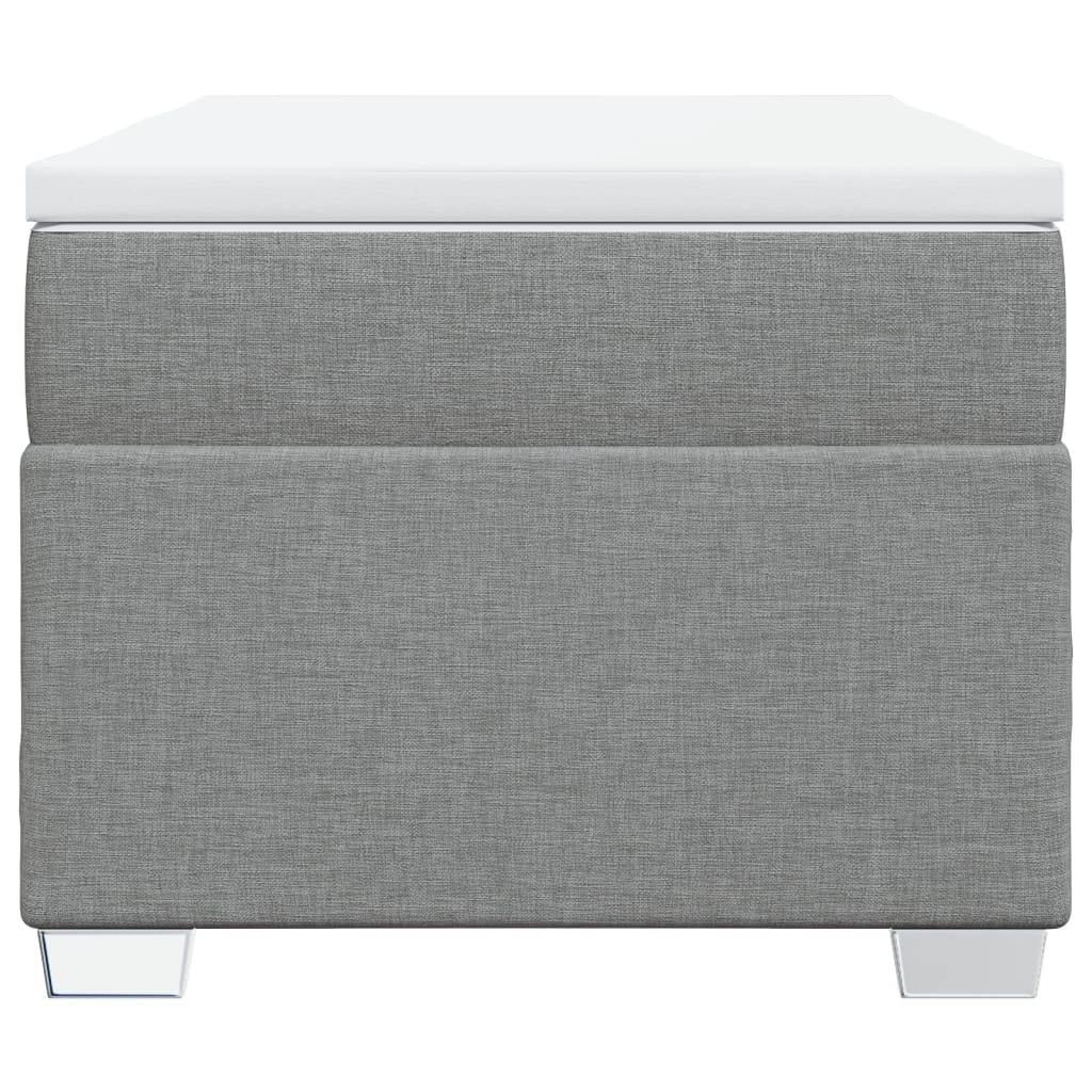Κρεβάτι Boxspring με Στρώμα Ανοιχτό Γκρι 80x200 εκ. Υφασμάτινο - Pakobazaar