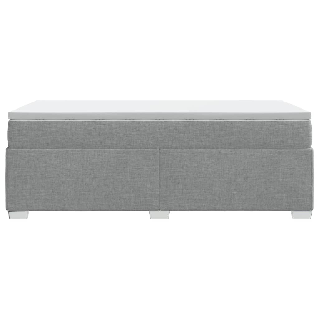 Κρεβάτι Boxspring με Στρώμα Ανοιχτό Γκρι 80x200 εκ. Υφασμάτινο - Pakobazaar