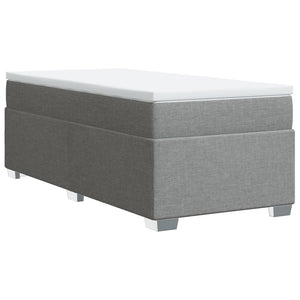 Κρεβάτι Boxspring με Στρώμα Ανοιχτό Γκρι 80x200 εκ. Υφασμάτινο - Pakobazaar
