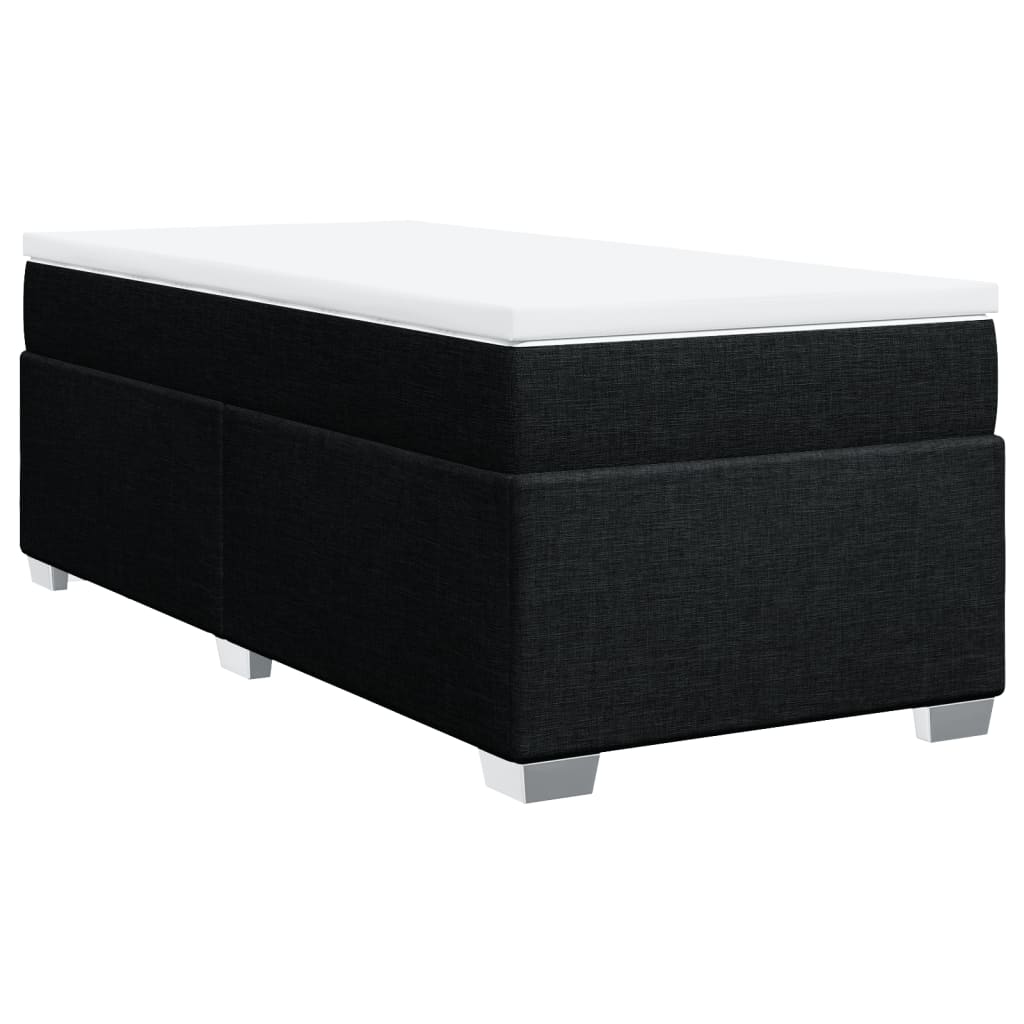 Κρεβάτι Boxspring με Στρώμα Μαύρο 80 x 200 εκ. Υφασμάτινο - Pakobazaar