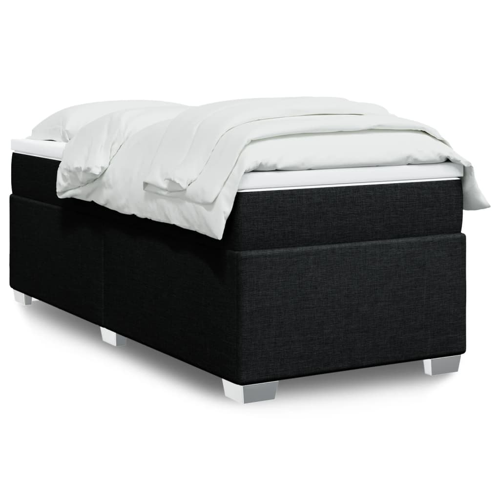 Κρεβάτι Boxspring με Στρώμα Μαύρο 80 x 200 εκ. Υφασμάτινο - Pakobazaar