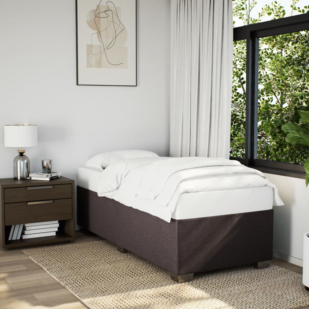 Κρεβάτι Boxspring με Στρώμα Σκούρο Καφέ 80x200 εκ. Υφασμάτινο