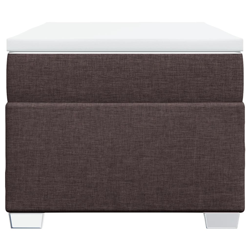 Κρεβάτι Boxspring με Στρώμα Σκούρο Καφέ 80x200 εκ. Υφασμάτινο
