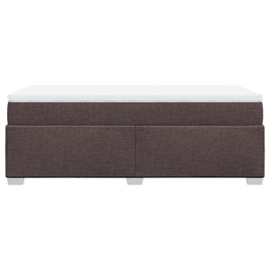 Κρεβάτι Boxspring με Στρώμα Σκούρο Καφέ 80x200 εκ. Υφασμάτινο