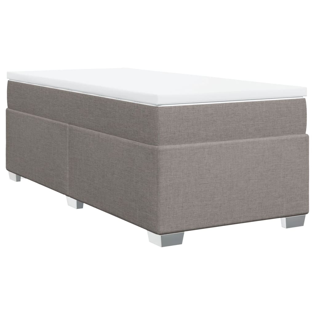 Κρεβάτι Boxspring με Στρώμα Taupe 80x200 εκ. Υφασμάτινο - Pakobazaar