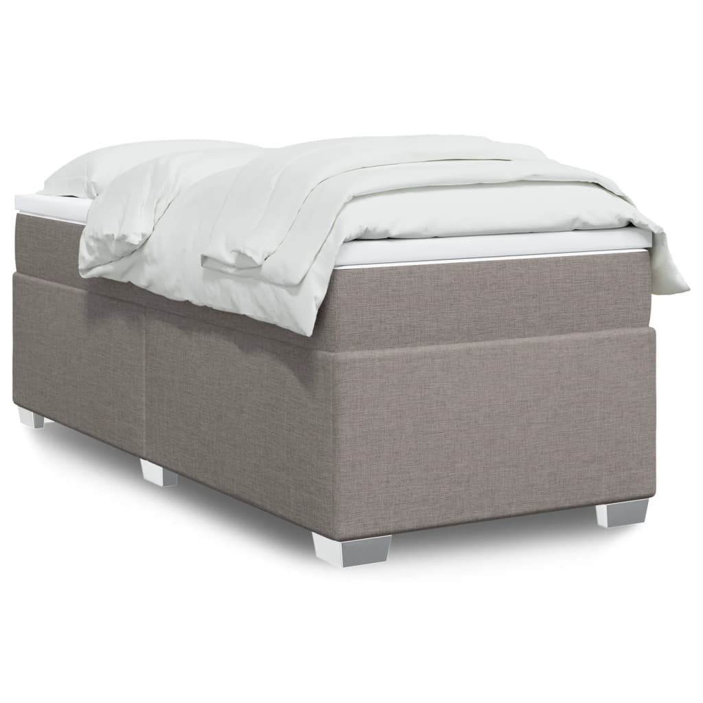 Κρεβάτι Boxspring με Στρώμα Taupe 80x200 εκ. Υφασμάτινο - Pakobazaar