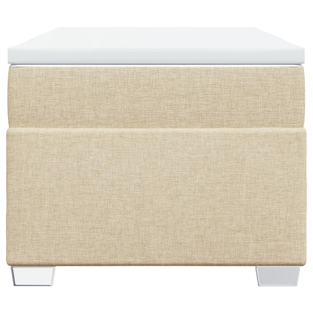 Κρεβάτι Boxspring με Στρώμα Κρεμ 80 x 200 εκ. Υφασμάτινο - Pakobazaar