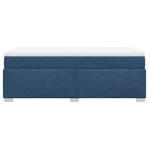 Κρεβάτι Boxspring με Στρώμα Μπλε 80x200 εκ. Υφασμάτινο