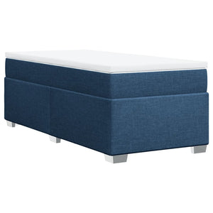 Κρεβάτι Boxspring με Στρώμα Μπλε 80x200 εκ. Υφασμάτινο