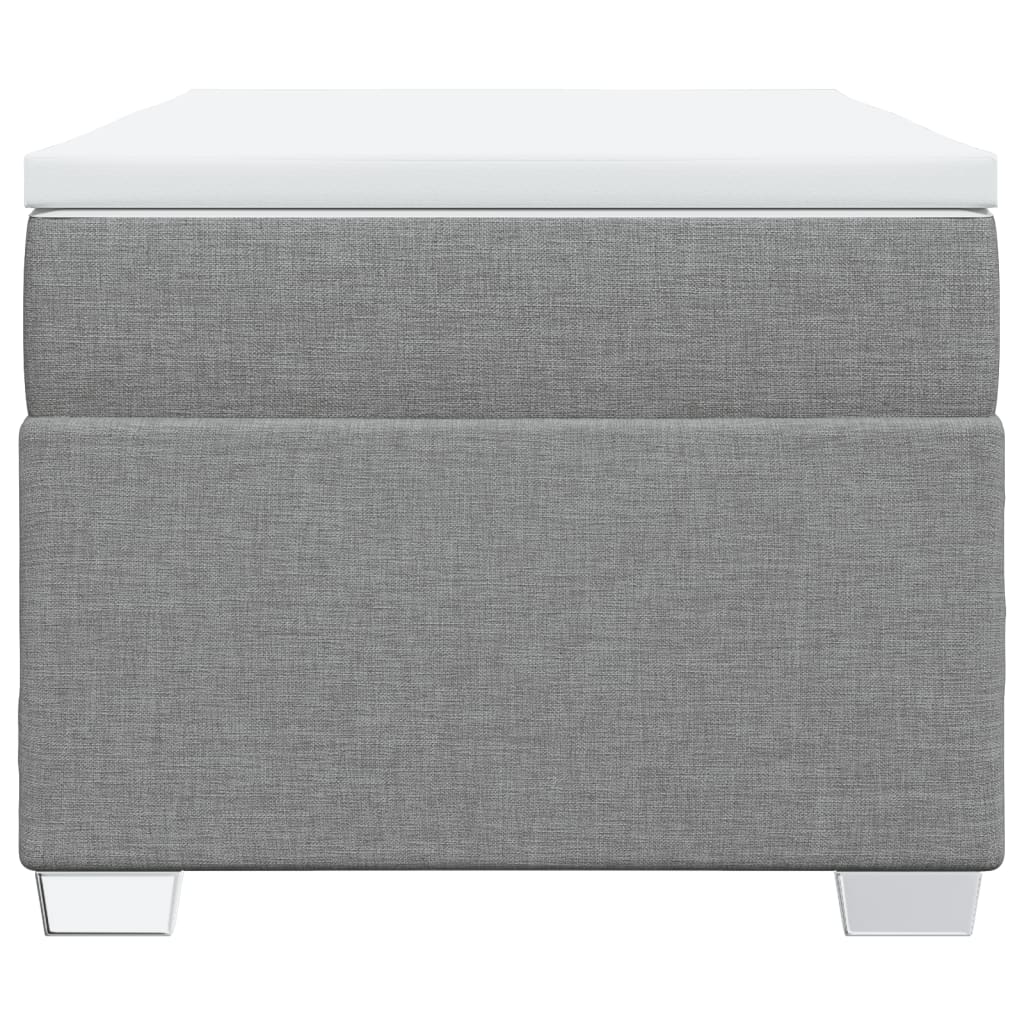 Κρεβάτι Boxspring με Στρώμα Ανοιχτό Γκρι 90x190 εκ. Υφασμάτινο - Pakobazaar