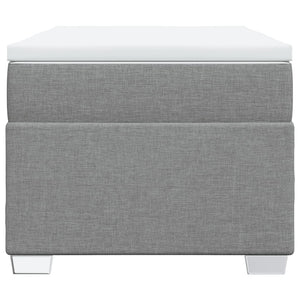 Κρεβάτι Boxspring με Στρώμα Ανοιχτό Γκρι 90x190 εκ. Υφασμάτινο - Pakobazaar