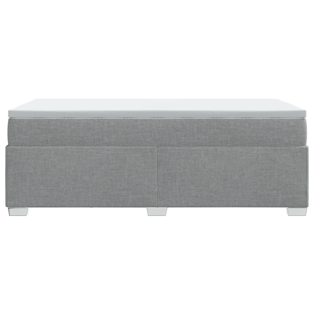 Κρεβάτι Boxspring με Στρώμα Ανοιχτό Γκρι 90x190 εκ. Υφασμάτινο - Pakobazaar