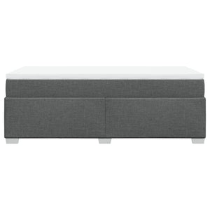 Κρεβάτι Boxspring με Στρώμα Σκούρο Γκρι 90x190 εκ. Υφασμάτινο - Pakobazaar