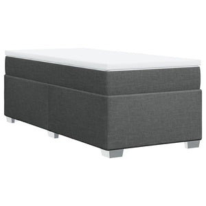 Κρεβάτι Boxspring με Στρώμα Σκούρο Γκρι 90x190 εκ. Υφασμάτινο - Pakobazaar