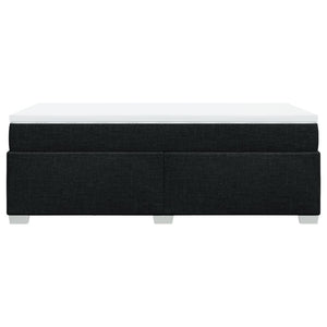 Κρεβάτι Boxspring με Στρώμα Μαύρο 90x190 εκ.Υφασμάτινο - Pakobazaar